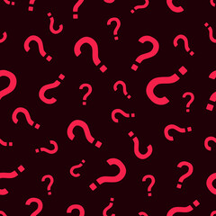 Question Mark Seamless Pattern on Dark Background