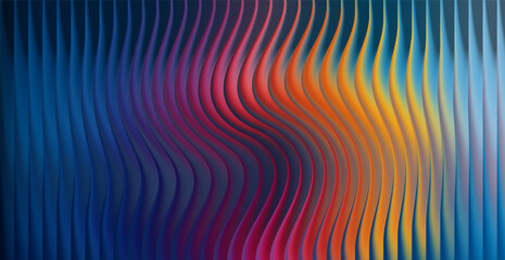 Abstract wavy vertical lines with a vibrant blue and orange gradient