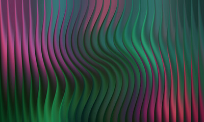 Abstract wavy vertical lines with pink and green gradient