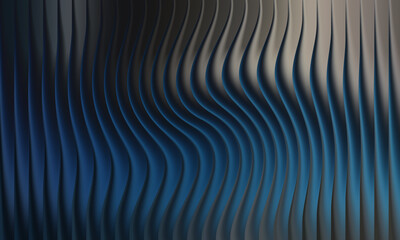 Abstract wavy metallic surface with blue and grey tones
