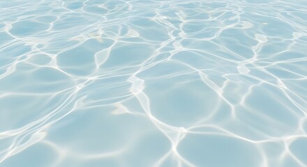 Crystal Clear Water Surface Reflecting Sunlight with Intricate Patterns and Serene Underwater Ambiance