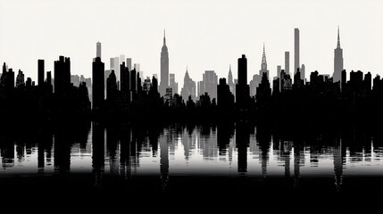 Obraz premium New York skyline silhouette with Towers 