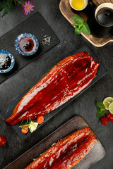 Grilled Whole Sea Eel with Teriyaki Glaze Japanese Cuisine Fine Dining Restaurant Food