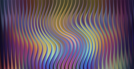 Abstract wavy vertical lines with iridescent colors and soft lighting