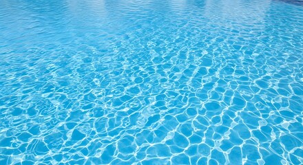 Obraz premium Mesmerizing blue swimming pool water with sparkling sunlight reflections and gentle ripples, creating a serene aquatic backdrop perfect for relaxation
