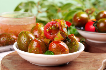 Mixed Baby Tomato Varieties in Bowl - Colorful Vitamin-Rich Organic Vegetables