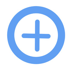 Obraz premium Blue Plus Button in Circle Icon – Add Symbol