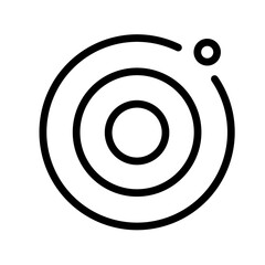 Black Atom Orbit Icon – Minimal Science and Technology Symbol