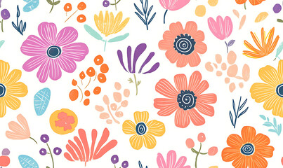 Floral or leaf pattern background suitable for wallpaper, fabric, or decorative design. Soft colors and natural style, ideal for digital and print use.