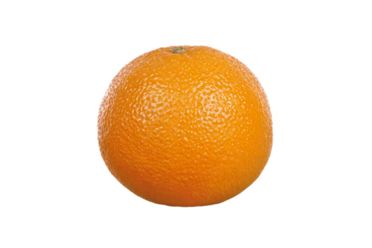 A large orange fruit with a stem