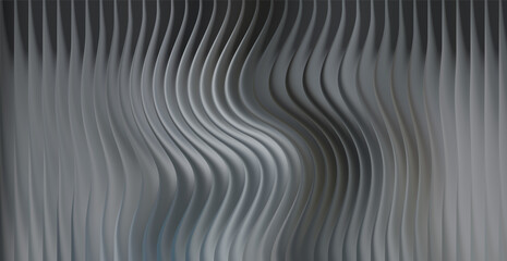 Abstract wavy lines with metallic gray gradient effect