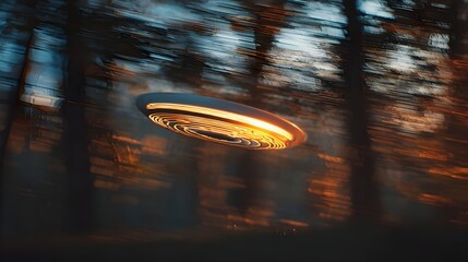 Night Flight Fun: Glowing Disc Golf Frisbee Gliding Through the Evening Sky with Ease.