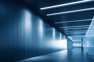 Elegant Cobalt Pinstripe Office Background: Professional Overhead View for Modern Workspace Aesthetics.