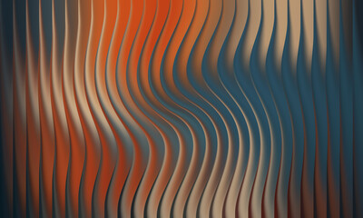 Abstract wavy lines with orange and blue gradient effect