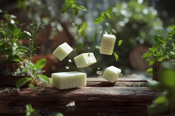 Aromatic 3D Rosemary Mint Soap: Hovering Sticks Offer a Fresh and Invigorating Scent.