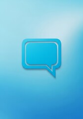 Fototapeta premium Simple Blue Speech Bubble Icon.