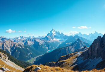 Scenic Mountain Landscape for World Tourism Day Background