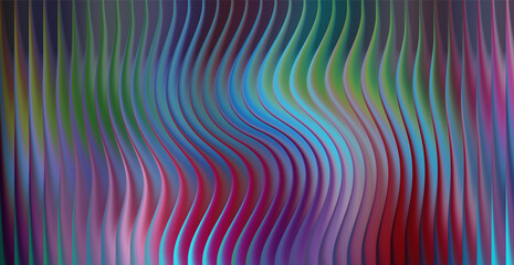 Abstract wavy colorful background with vertical lines and curves
