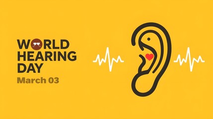 World Hearing Day is a campaign held each year on March 3rd to raise awareness on how to prevent deafness and hearing loss and promote ear and hearing care across the world. Vector illustration.