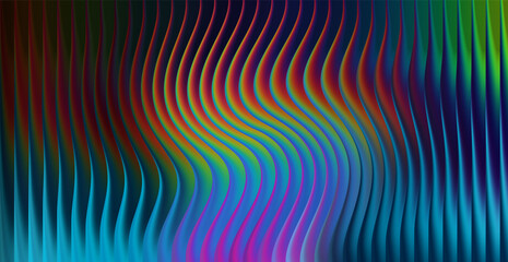 Abstract wavy vertical lines with a vibrant rainbow gradient effect