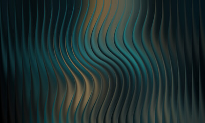 Abstract teal and gold wavy vertical lines background