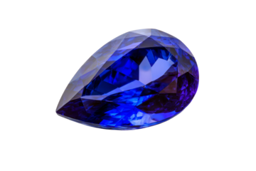 A blue gemstone with a pointed tip