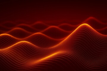 Illuminated sine wave formations made of tiny glowing spheres abstract art