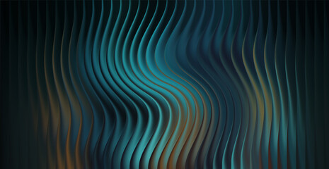 Abstract wavy lines with a cool gradient of teal and blue colors