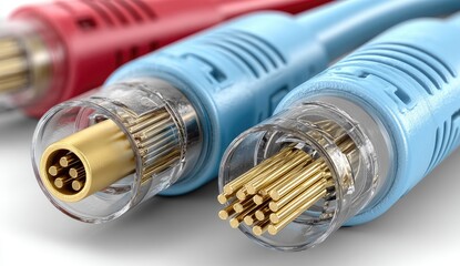 Close-up of audio cables with connectors