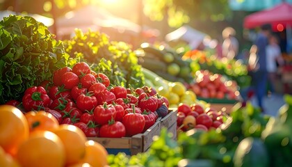 Fresh produce at a vibrant outdoor market