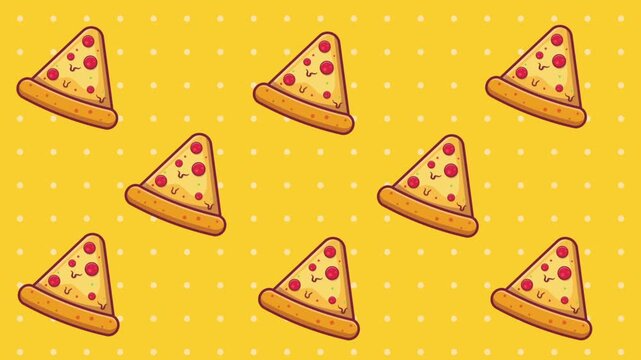 pizza slice food animation background seamless repeating loop