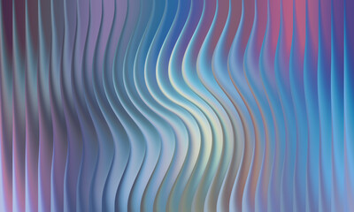 Abstract wavy vertical lines with iridescent blue and purple hues