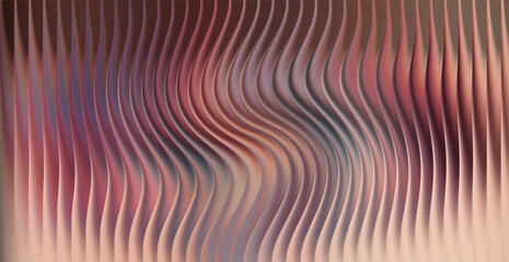 Abstract wavy vertical lines with iridescent pink and brown hues