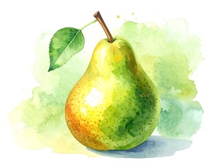 Watercolor pear illustration