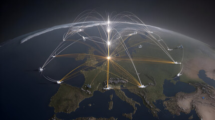 exchanging signals with AI-enhanced transmission nodes on Earth