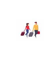 Romantic couple travel flat color vector faceless.ai