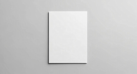 Blank White Rectangle on Gray Background: Mockup Template for Design