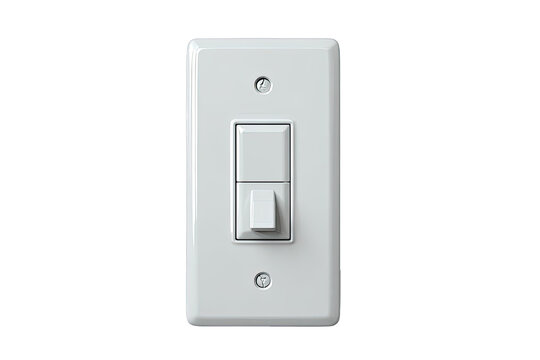 A white electrical wall switch