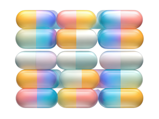 Colorful pill grid pattern