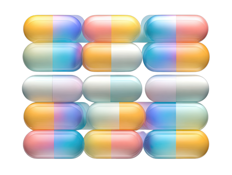 Colorful pill grid pattern