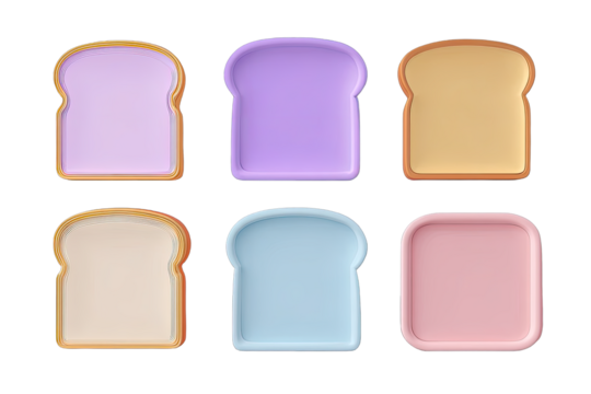 Slices of bread with colored spreads - Powered by Adobe