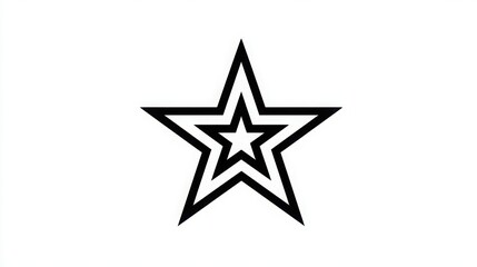Obraz premium Bold Black Star Icon on White Background for Creative Use