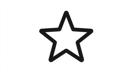 Obraz premium Simple Outline of a Star with Bold Black Lines on White Background