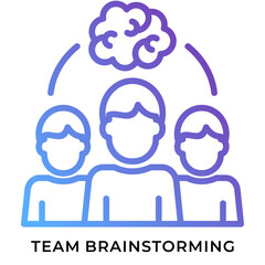 Gradient Outline Team Brainstorming Icon