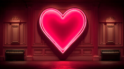 room with AI playing emotional love message on transparent screen for woman