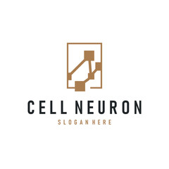 Neuron Logo, Neuron Nerve or Seaweed Vector Abstract Molecule Design, Template Illustration