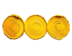 Three concentric circles of vibrant yellow paint (1)