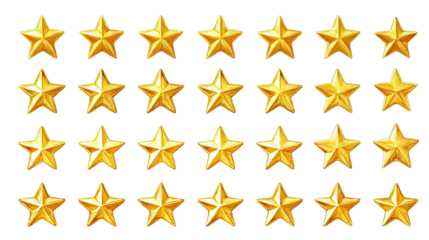 Golden stars arranged in rows
