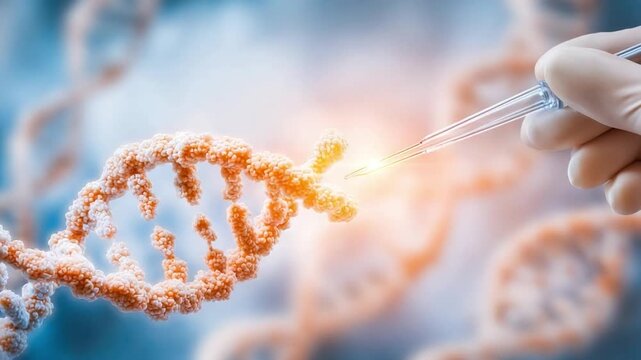 DNA Research: A scientific exploration of the intricate double helix structure of deoxyribonucleic acid (DNA), highlighting precision and advancements in the world of science.