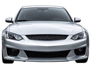 Silver Sports Car, Elegant Supercar Design, Isolated on Transparent Background